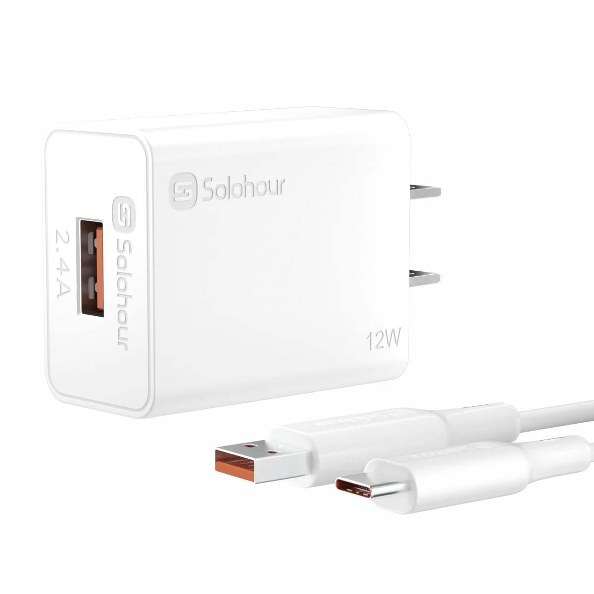 Kit de cargador rápido de 12 W con cable USB-A a USB-C de 1m