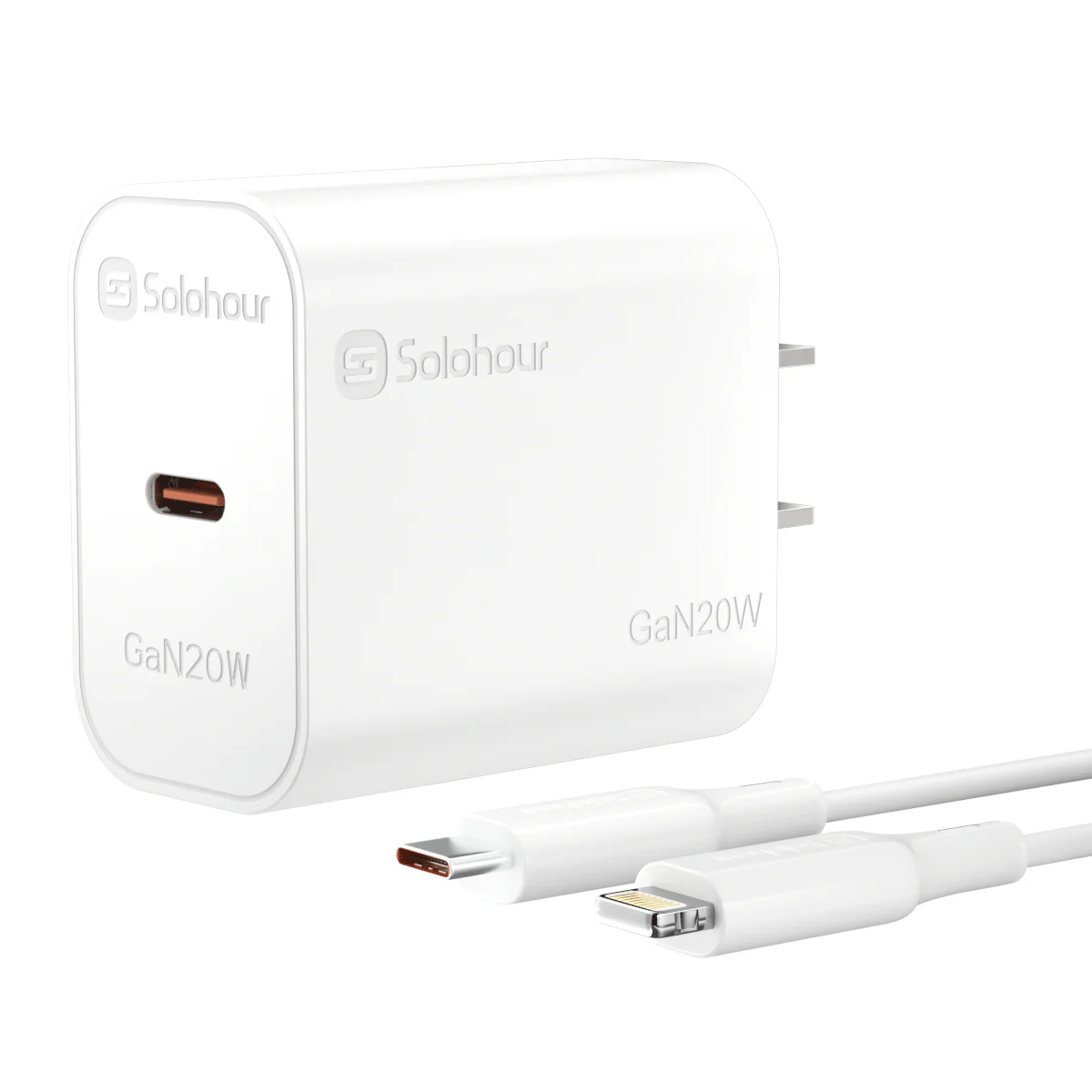 Kit de cargador rápido GaN de 20 W con cable USB-C a USB-L de 1 m (1 puerto | USB-C)