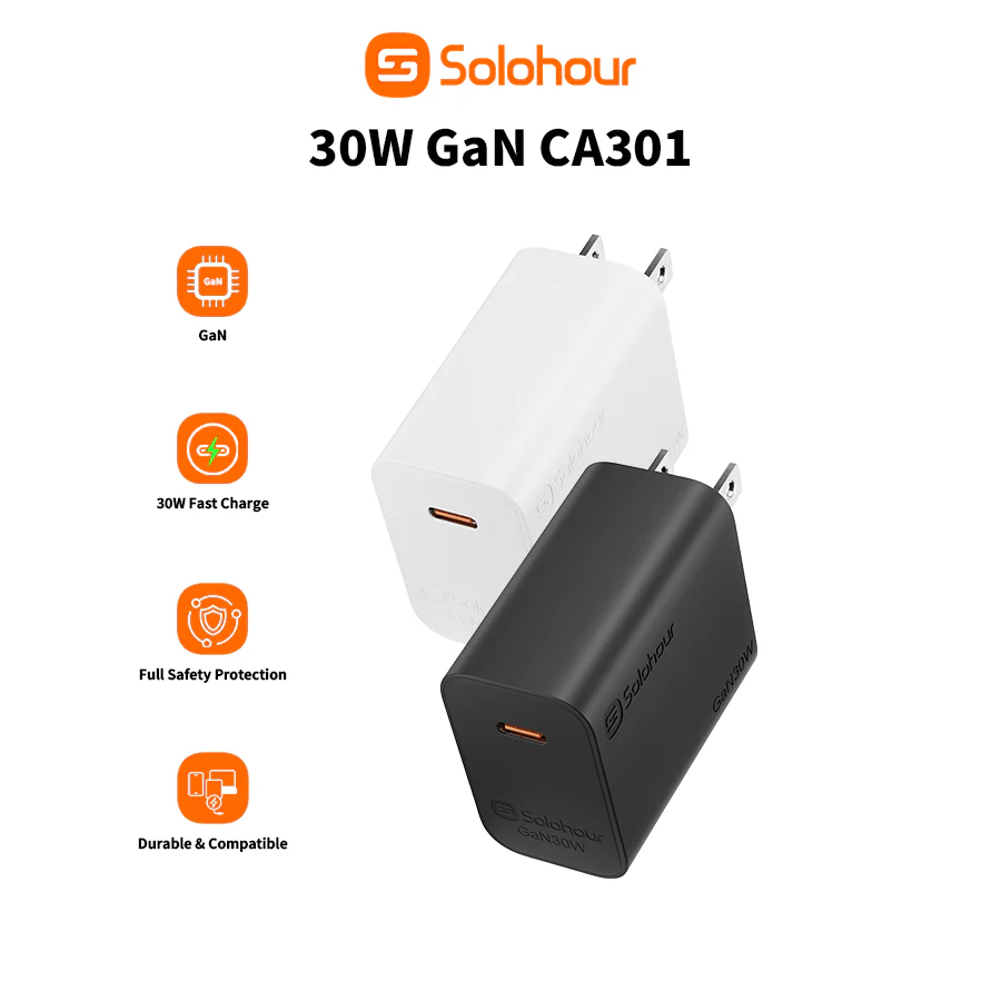 Kit de cargador rápido GaN de 30 W con cable USB-C a USB-L de 1m (1 puerto | USB-C) - Imagen 5