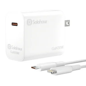 Kit de cargador rápido GaN de 30 W con cable USB-C a USB-L de 1m (1 puerto | USB-C)