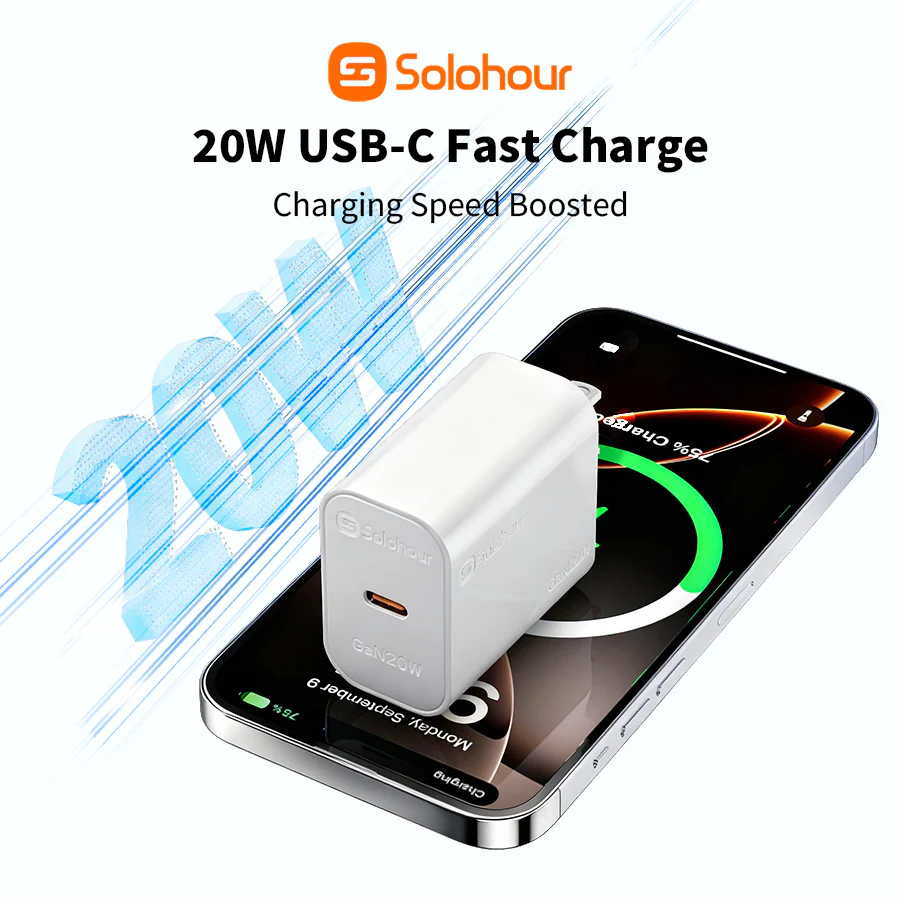Kit de cargador rápido GaN de 20 W con cable USB-C de 2m (1 puerto | USB-C) - Imagen 6