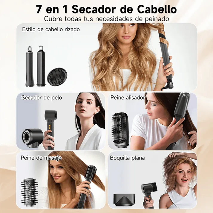 Kit Secadora de Cabello Profesional 7 en 1 con Accesorios – HD07 - Imagen 6