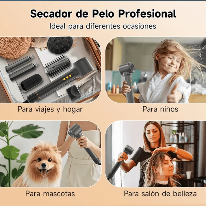 Kit Secadora de Cabello Profesional 7 en 1 con Accesorios – HD07 - Imagen 9