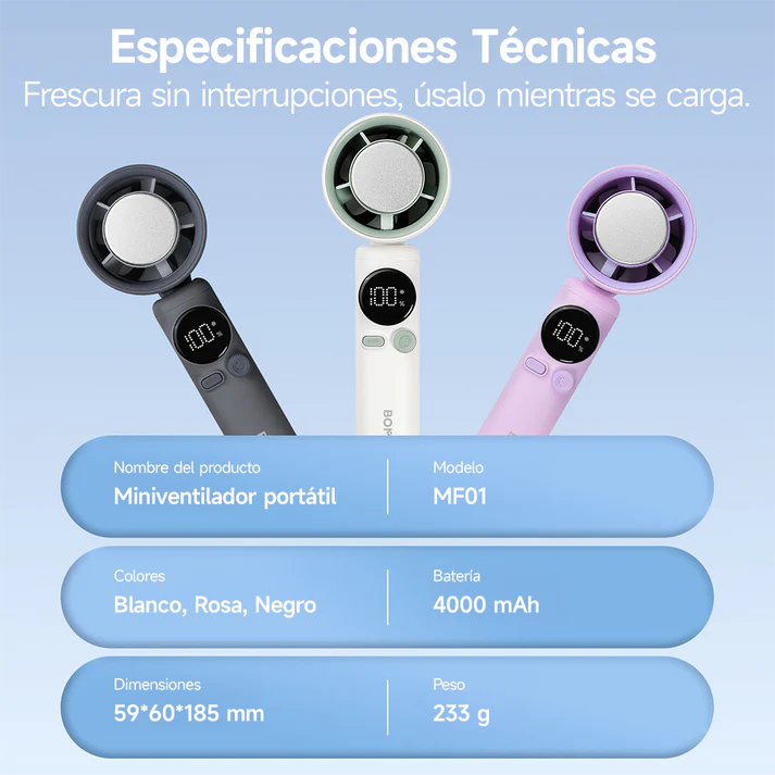 Ventilador de mano Bomidi MF01 - Imagen 8