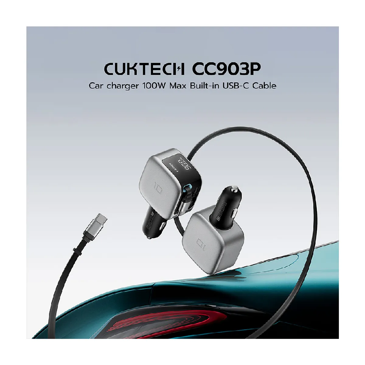 Cargador para Auto CUKTECH N.º 10 Super Charge con Cable Retráctil - Imagen 3